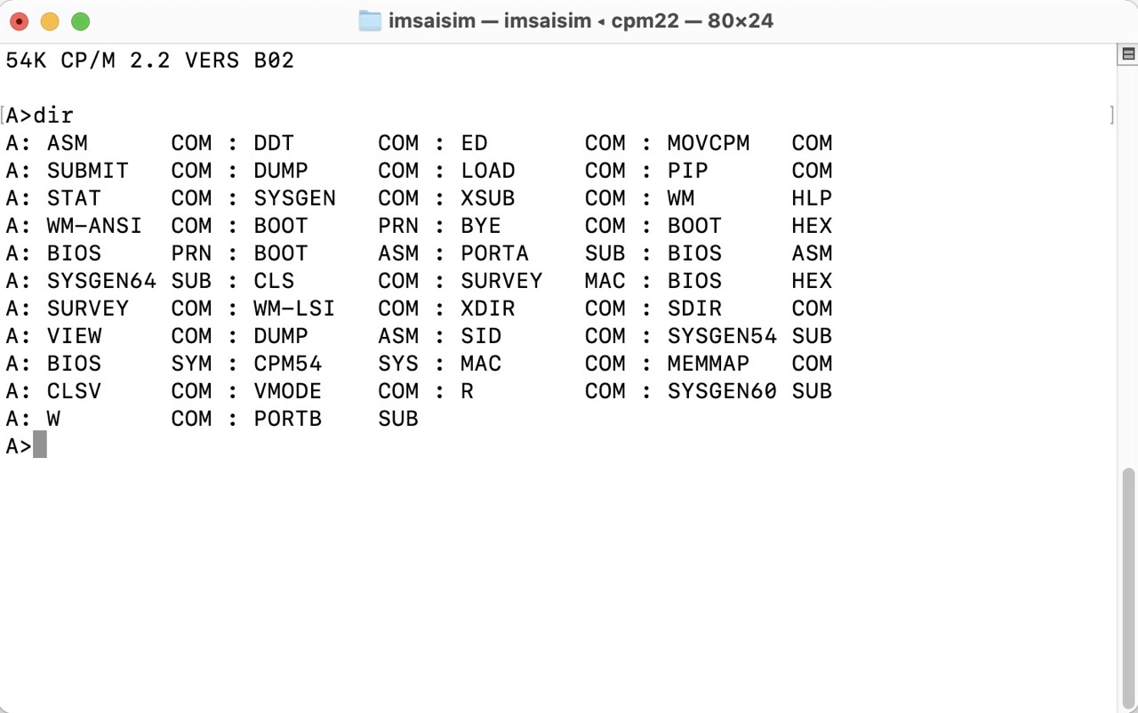 z80pack IMSAISIM - booting