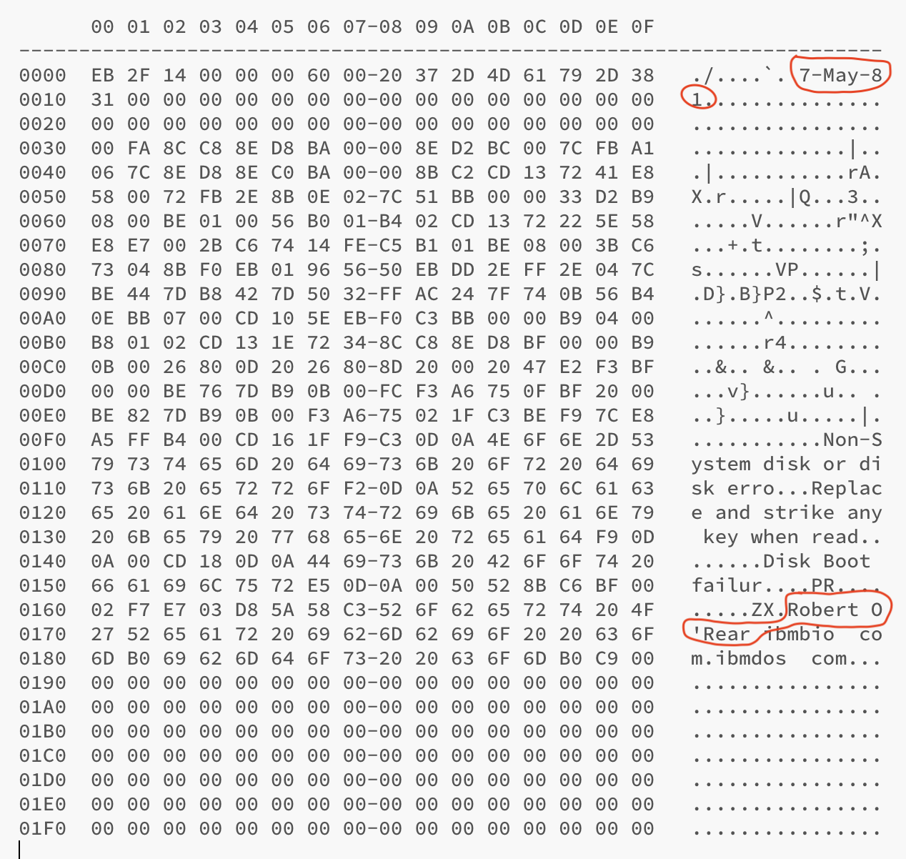Boot Sector (PC-DOS 1.0)