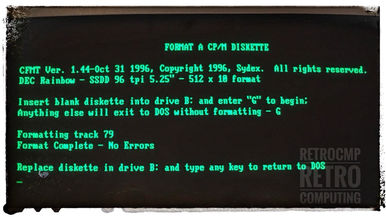 22DISK - Format a CP/M diskette