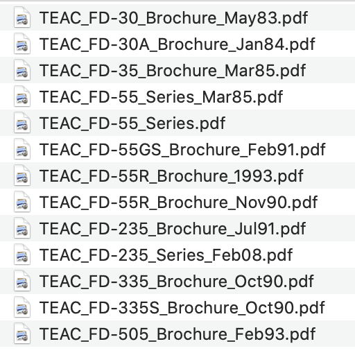 TEAC brochures