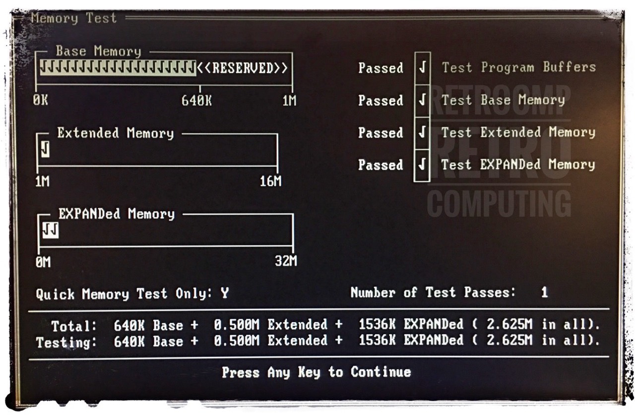 System Configuration / MEMORY TEST