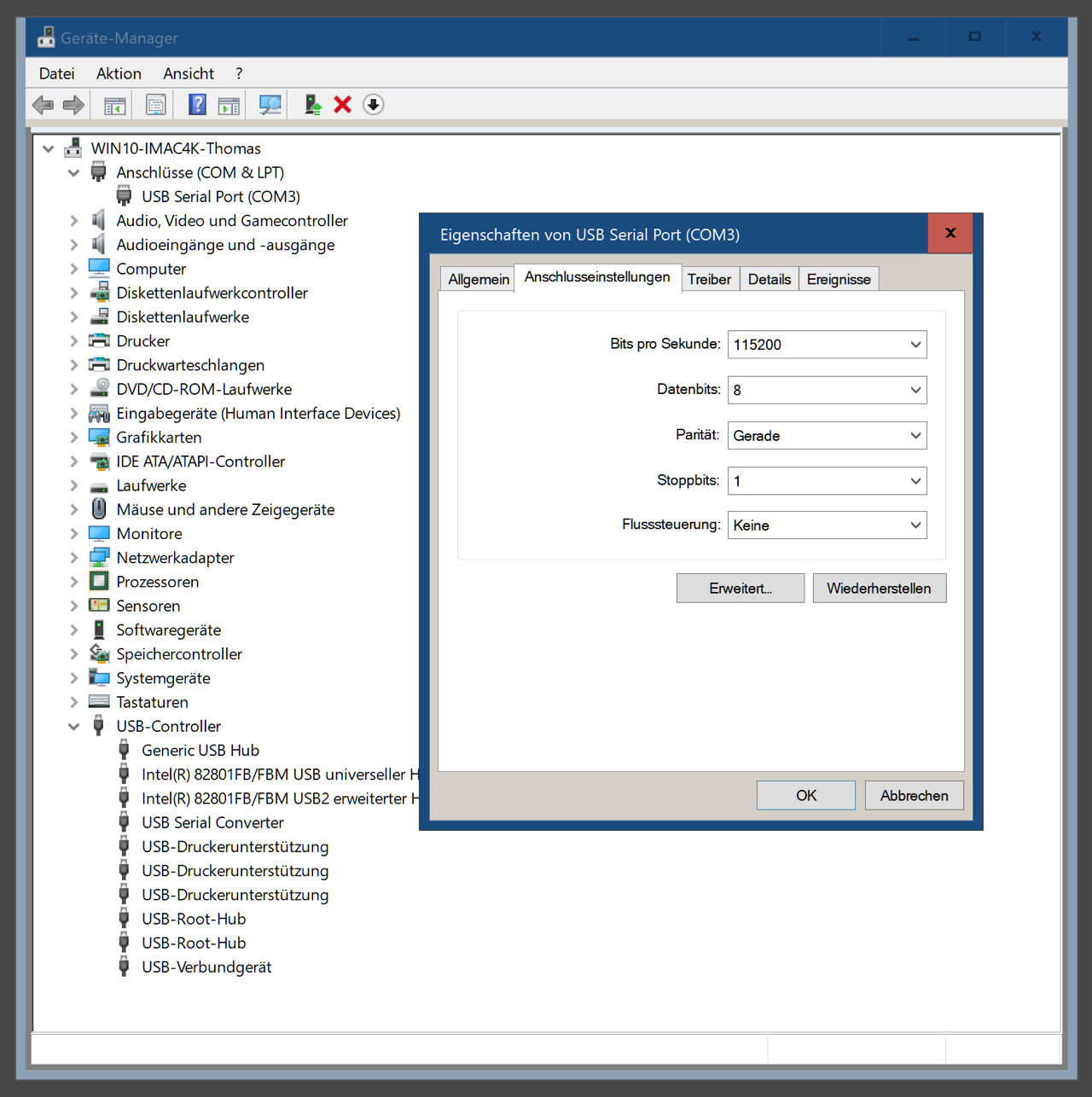 Windows „Device manager“
