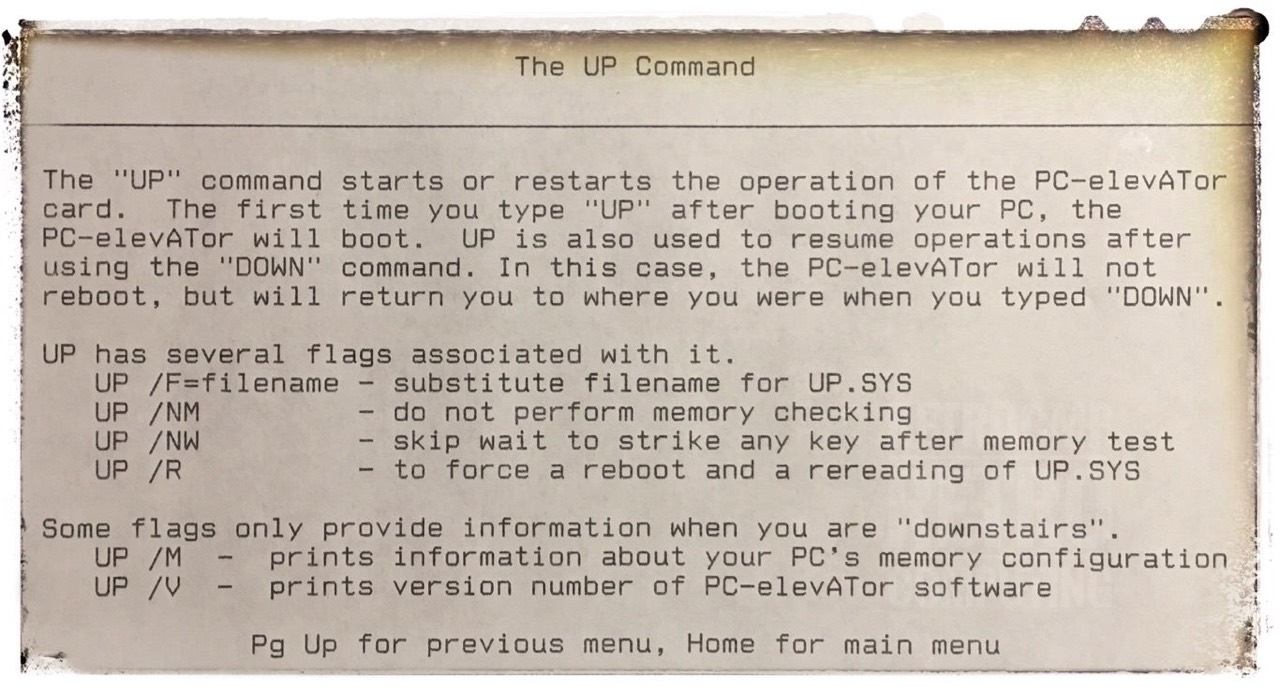 UP command flags