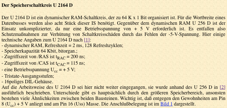 U2164D memory circuit