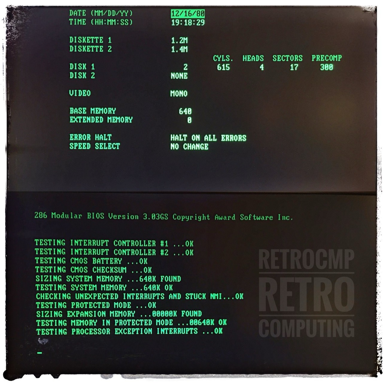 Award - 286 Modular BIOS Version 3.03GS