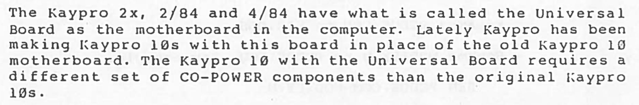 Kaypro Universal Board