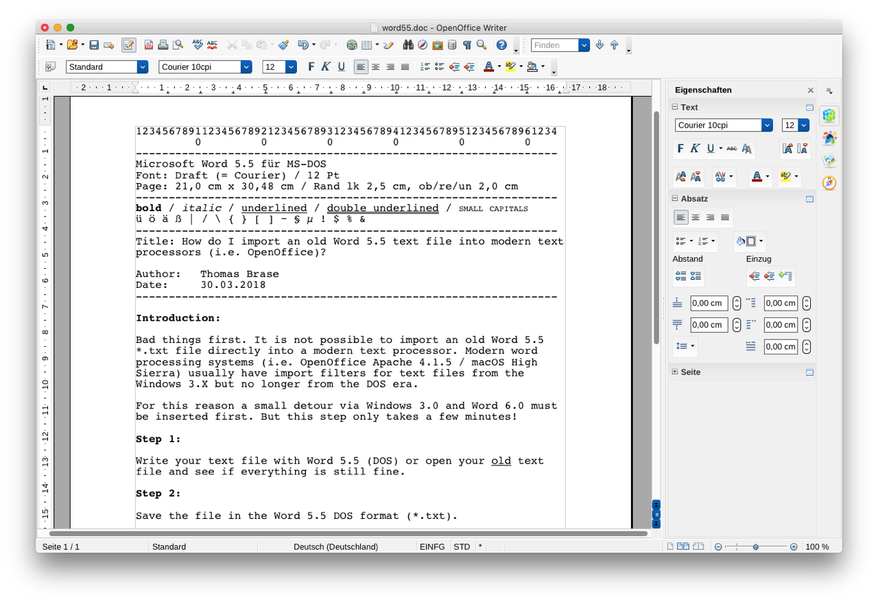 Word 5.5 Import