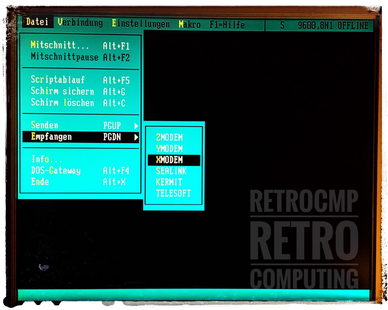 TERM95, receiving with XMODEM